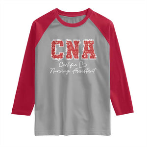 CNA Christmas Raglan Shirt Certified Nursing Assistant Gift TS10 Sport Gray Red Print Your Wear