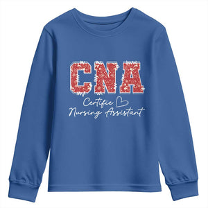 CNA Christmas Youth Sweatshirt Certified Nursing Assistant Gift TS10 Royal Blue Print Your Wear