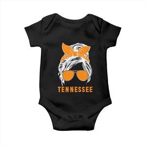 Tennessee Fan Baby Onesie Volunteers College Football Lover Game Day Messy Bun TS10 Black Print Your Wear