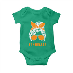 Tennessee Fan Baby Onesie Volunteers College Football Lover Game Day Messy Bun TS10 Irish Green Print Your Wear