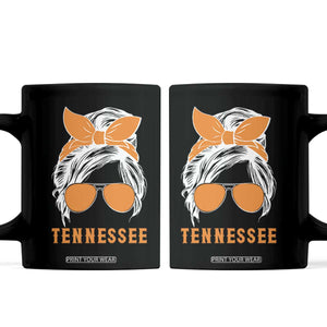 Tennessee Fan Coffee Mug Volunteers College Football Lover Game Day Messy Bun TS10 Black Print Your Wear