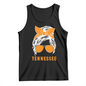 Tennessee Fan Tank Top Volunteers College Football Lover Game Day Messy Bun TS10 Black Print Your Wear