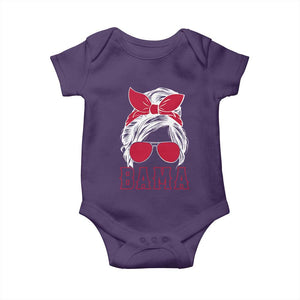 Alabama Fan Baby Onesie Bama Football Lover Game Day Messy Bun TS10 Purple Print Your Wear