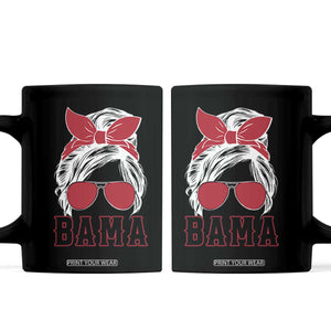 Alabama Fan Coffee Mug Bama Football Lover Game Day Messy Bun TS10 Black Print Your Wear