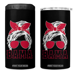 Alabama Fan 4 in 1 Can Cooler Tumbler Bama Football Lover Game Day Messy Bun TS10 One Size: 16 oz Black Print Your Wear