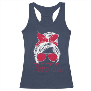 Alabama Fan Racerback Tank Top Bama Football Lover Game Day Messy Bun TS10 Navy Print Your Wear