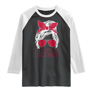 Alabama Fan Raglan Shirt Bama Football Lover Game Day Messy Bun TS10 Black White Print Your Wear
