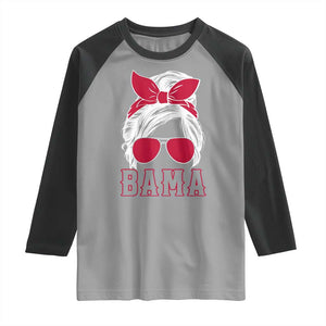 Alabama Fan Raglan Shirt Bama Football Lover Game Day Messy Bun TS10 Sport Gray Black Print Your Wear