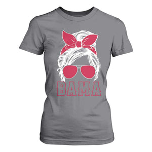 Alabama Fan T Shirt For Women Bama Football Lover Game Day Messy Bun TS10 Charcoal Print Your Wear