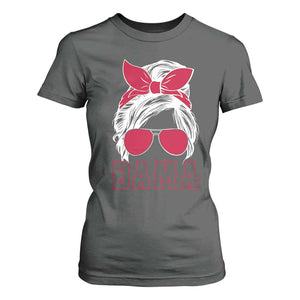 Alabama Fan T Shirt For Women Bama Football Lover Game Day Messy Bun TS10 Dark Heather Print Your Wear