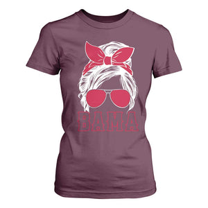 Alabama Fan T Shirt For Women Bama Football Lover Game Day Messy Bun TS10 Maroon Print Your Wear