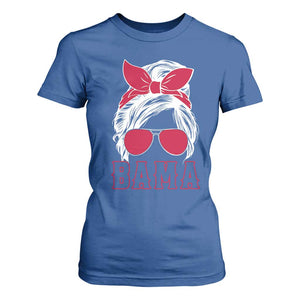 Alabama Fan T Shirt For Women Bama Football Lover Game Day Messy Bun TS10 Royal Blue Print Your Wear