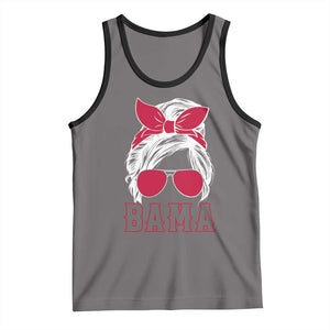 Alabama Fan Tank Top Bama Football Lover Game Day Messy Bun TS10 Deep Heather Black Print Your Wear