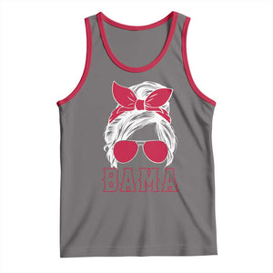Alabama Fan Tank Top Bama Football Lover Game Day Messy Bun TS10 Deep Heather Red Print Your Wear