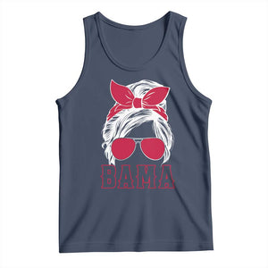 Alabama Fan Tank Top Bama Football Lover Game Day Messy Bun TS10 Navy Print Your Wear