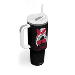 Alabama Fan Tumbler With Handle Bama Football Lover Game Day Messy Bun TS10 Print Your Wear