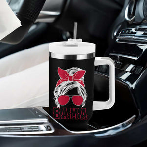 Alabama Fan Tumbler With Handle Bama Football Lover Game Day Messy Bun TS10 Print Your Wear