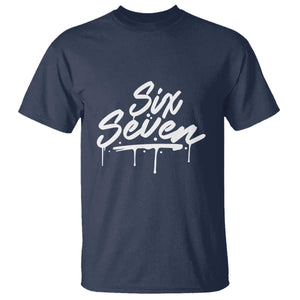 Fun Six Seven Meme T Shirt Funny 6 7 Meme Gen Alpha Slang Streetwear TS10 Navy Print Your Wear