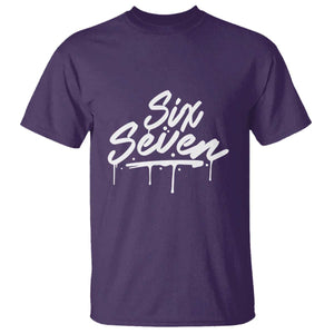 Fun Six Seven Meme T Shirt Funny 6 7 Meme Gen Alpha Slang Streetwear TS10 Purple Print Your Wear