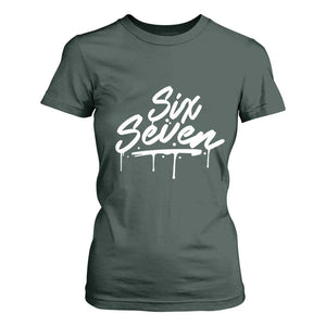 Fun Six Seven Meme T Shirt For Women Funny 6 7 Meme Gen Alpha Slang Streetwear TS10 Dark Forest Green Print Your Wear