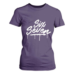 Fun Six Seven Meme T Shirt For Women Funny 6 7 Meme Gen Alpha Slang Streetwear TS10 Purple Print Your Wear