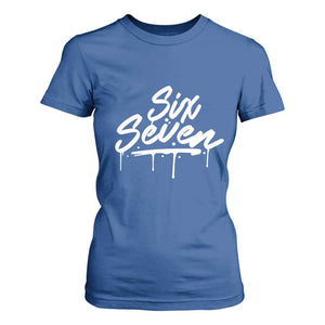 Fun Six Seven Meme T Shirt For Women Funny 6 7 Meme Gen Alpha Slang Streetwear TS10 Royal Blue Print Your Wear