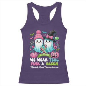 Metastatic Breast Cancer Awareness Ghost Racerback Tank Top Halloween Green Teal Pink Ribbon TS10 Purple Print Your Wear