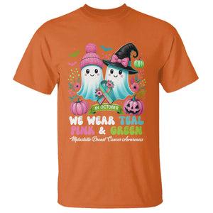 Metastatic Breast Cancer Awareness Ghost T Shirt Halloween Green Teal Pink Ribbon TS10 Orange Print Your Wear