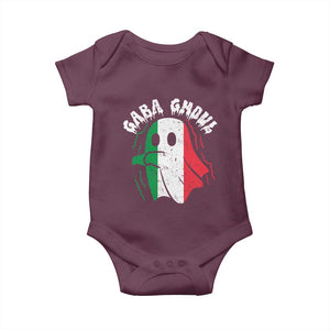 Gabagool Ghost Italian Baby Onesie Funny Halloween Costume Gaba Ghoul Pun TS10 Maroon Print Your Wear