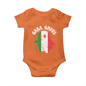 Gabagool Ghost Italian Baby Onesie Funny Halloween Costume Gaba Ghoul Pun TS10 Orange Print Your Wear