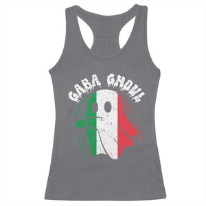 Gabagool Ghost Italian Racerback Tank Top Funny Halloween Costume Gaba Ghoul Pun TS10 Charcoal Print Your Wear