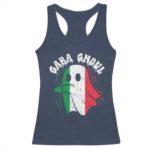 Gabagool Ghost Italian Racerback Tank Top Funny Halloween Costume Gaba Ghoul Pun TS10 Navy Print Your Wear