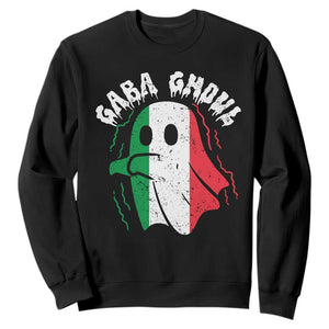 Gabagool Ghost Italian Sweatshirt Funny Halloween Costume Gaba Ghoul Pun TS10 Black Print Your Wear