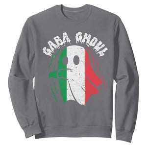 Gabagool Ghost Italian Sweatshirt Funny Halloween Costume Gaba Ghoul Pun TS10 Charcoal Print Your Wear