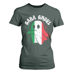 Gabagool Ghost Italian T Shirt For Women Funny Halloween Costume Gaba Ghoul Pun TS10 Dark Forest Green Print Your Wear
