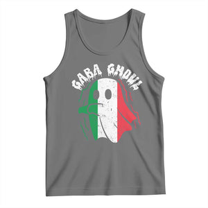 Gabagool Ghost Italian Tank Top Funny Halloween Costume Gaba Ghoul Pun TS10 Black Heather Print Your Wear