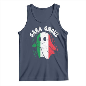 Gabagool Ghost Italian Tank Top Funny Halloween Costume Gaba Ghoul Pun TS10 Navy Print Your Wear