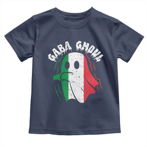 Gabagool Ghost Italian Toddler T Shirt Funny Halloween Costume Gaba Ghoul Pun TS10 Navy Print Your Wear