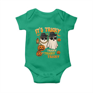 Funny Ghost Baby Onesie It's Tricky Tricky Tricky 90s Nostalgia Halloween Costume TS10 Irish Green Print Your Wear