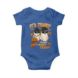 Funny Ghost Baby Onesie It's Tricky Tricky Tricky 90s Nostalgia Halloween Costume TS10 Royal Blue Print Your Wear