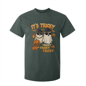 Funny Ghost T Shirt For Kid It's Tricky Tricky Tricky 90s Nostalgia Halloween Costume TS10 Dark Forest Green Print Your Wear