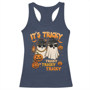 Funny Ghost Racerback Tank Top It's Tricky Tricky Tricky 90s Nostalgia Halloween Costume TS10 Navy Print Your Wear