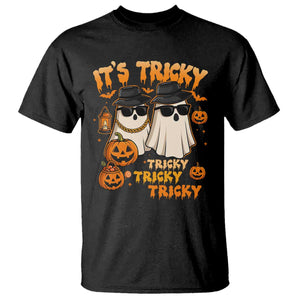 Funny Ghost T Shirt It's Tricky Tricky Tricky 90s Nostalgia Halloween Costume TS10 Black Print Your Wear