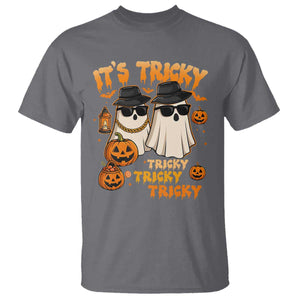 Funny Ghost T Shirt It's Tricky Tricky Tricky 90s Nostalgia Halloween Costume TS10 Charcoal Print Your Wear