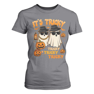 Funny Ghost T Shirt For Women It's Tricky Tricky Tricky 90s Nostalgia Halloween Costume TS10 Charcoal Print Your Wear