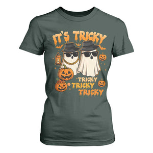 Funny Ghost T Shirt For Women It's Tricky Tricky Tricky 90s Nostalgia Halloween Costume TS10 Dark Forest Green Print Your Wear