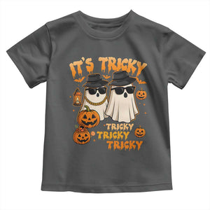 Funny Ghost Toddler T Shirt It's Tricky Tricky Tricky 90s Nostalgia Halloween Costume TS10 Dark Heather Print Your Wear