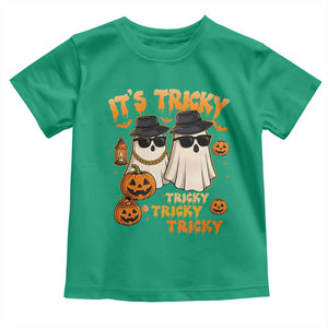 Funny Ghost Toddler T Shirt It's Tricky Tricky Tricky 90s Nostalgia Halloween Costume TS10 Irish Green Print Your Wear