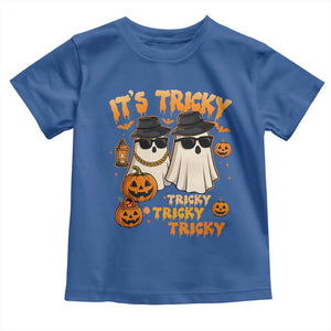 Funny Ghost Toddler T Shirt It's Tricky Tricky Tricky 90s Nostalgia Halloween Costume TS10 Royal Blue Print Your Wear