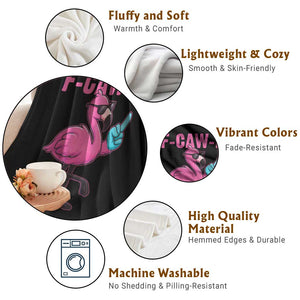 Funny F-Caw-F Flamingo Throw Blanket Adult Humor TS10 Print Your Wear